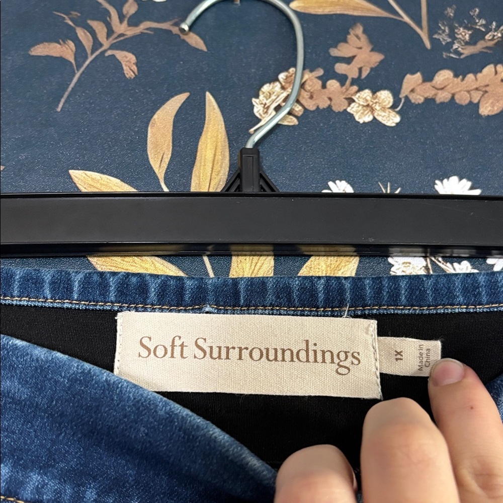Soft Surroundings Pull On Dark Blue Denim Jeans Size 1X - Picture 4 of 8